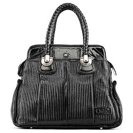 Chloé Sac cabas Heloise en cuir verni matelassé noir Noir