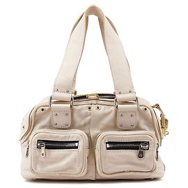 Chloé Sac cabas Betty en cuir Off-White Blanc