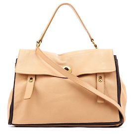 Yves Saint Laurent Bolsa 2-Way Muse Two em couro bege Bege