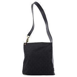 Gucci Black Canvas GG Shoulder Bag Black