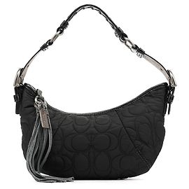 Coach Bolsa de ombro de nylon acolchoado preta Preto