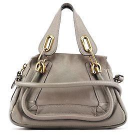 Chloé Grey Leather Paraty 2-Way Bag Grey