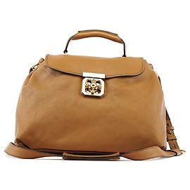 Chloé Light Brown Leather Elsie 2-Way Bag Brown