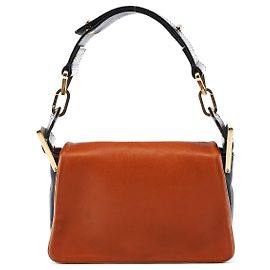 Chloé Mini borsa a tracolla in pelle blu navy e marrone chiaro Marrone