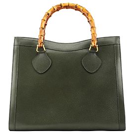 Gucci 002 8260 Sac cabas Diana Bamboo en cuir vert Vert