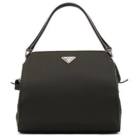 Prada Tessuto Chic Nylon Schultertasche Dunkelgrün Grün