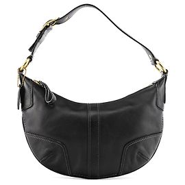 Coach 11372 mala de ombro Ergo Hobo em couro preto Preto