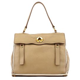 Yves Saint Laurent 229680 Bolsa Muse Two em couro Taupe Bege