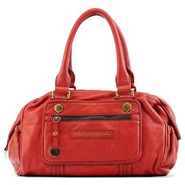 Marc by Marc Jacobs Bolso Bowling de cuero rojo con bolsillo frontal Roja
