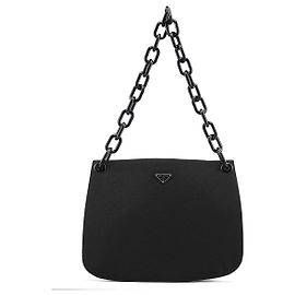 Prada Bolso de hombro Swing Chain de Tessuto negro Negro