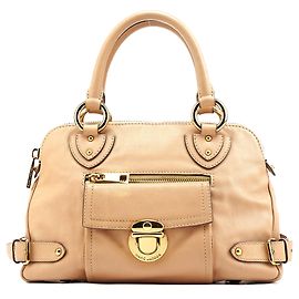 Marc Jacobs Sac à main beige en cuir avec poignée supérieure Beige