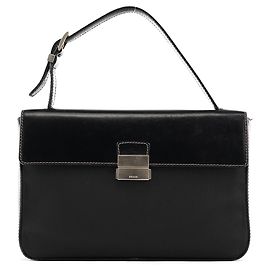 Prada Borsa con manico Tessuto Vitello nera Nero