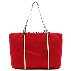Prada Borsa Tote in raso Raso rossa Rosso