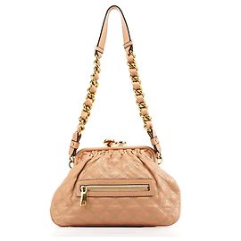 Marc Jacobs Sac à épaule Stam en cuir matelassé beige Beige