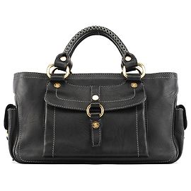 Céline Black Leather Boogie Tote Bag Black