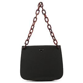 Prada Bolsa de Ombro Swing Chain em Tessuto Castanho Escuro 1996 Marrom