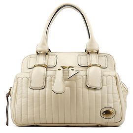Chloé Sac cabas Bay en cuir ivoire Blanc