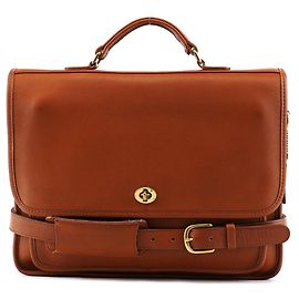 Coach Mala 2-Way 5181 em couro castanho curtido ao luva Marrom