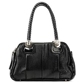 Chloé  mala Bay em couro envernizado preto Preto
