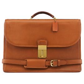 Coach Sac briefcase 2 voies avec serrure en cuir marron clair 5353 Marron