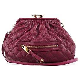 Marc Jacobs Bolsa Tiracolo Stam em Pele Acolchoada Roxa Roxo