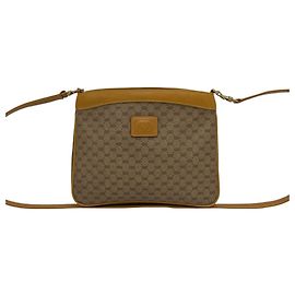 Bolsa de Ombro em Couro GUCCI Vintage Micro GG Logo Marrom