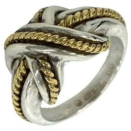 Autre Marque Tiffany & Co. Signature Cross Ring Silvery Golden