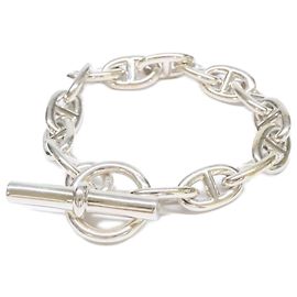 Hermès Bracciale con Charm Hermes Silver 925 Chaine d'Ancre MM Argento