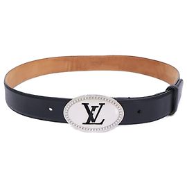 Louis Vuitton M9862 LV Logo Buckle Belt Black