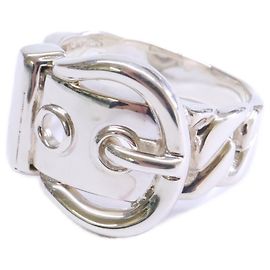 Hermès Bague Band Hermes 925 Boucles Sellier Argenté