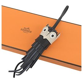 Hermès Hermes Chouette Charm Black Cream Dark grey