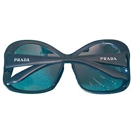 Prada SPR 18I Lunettes de Soleil Papillon Acétate Noir Noir