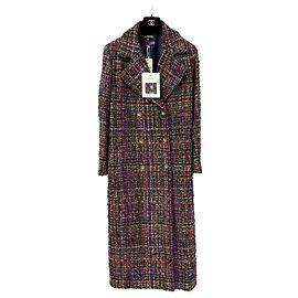 Chanel Fall/Winter 2021-22 Multicolour Tweed Runway Coat FR 38 Multiple colors