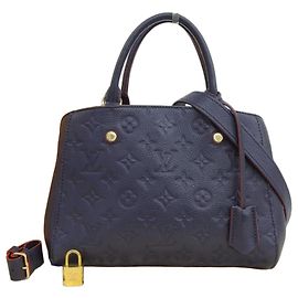 Louis Vuitton Monogram Empreinte Montaigne BB Tasche Rot Marineblau