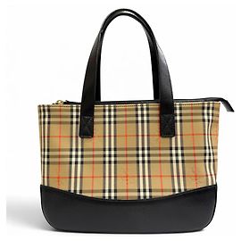 Bolsa Burberry Vintage Nova Check Preto Bege