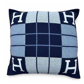 Hermès Almofada HERMES Avalon 3 PM em lã e cashmere Azul Azul marinho
