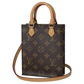 Louis Vuitton Petite Sac Plat 2-Way Handtasche Braun