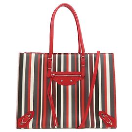 Sac cabas Balenciaga en cuir de veau rouge Rouge