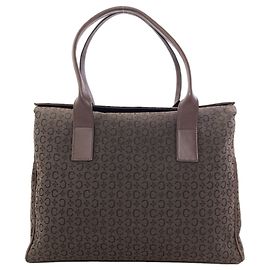 Céline Bolsa Tote Celine C Macadam Castanho escuro