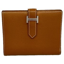Hermès Hermes Bearn Compact Wallet in Gold Golden