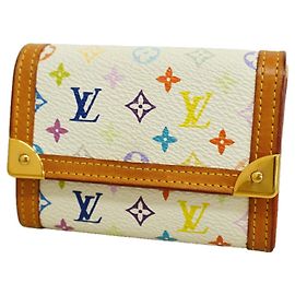 Portamonete Louis Vuitton Monogram Multicolore Bianco