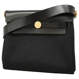 Hermès Bolsa de Ombro Hermes Herbag Zip Mini Preto