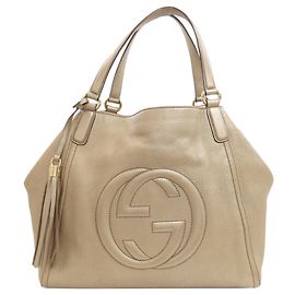 Saco Tote Gucci Soho Interlocking G Dourado