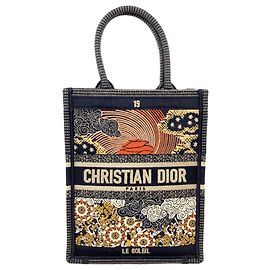 Borsa Christian Dior Mini Vertical Book Tote Blu navy