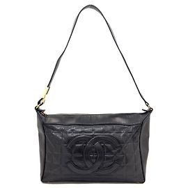 Bolsa de Ombro Chanel Chocolate Bar Preto