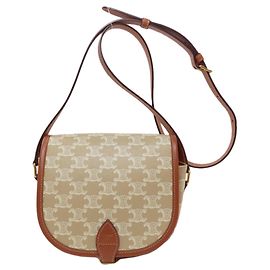 Céline Borsa a spalla Celine Falco Triomphe Marrone Beige