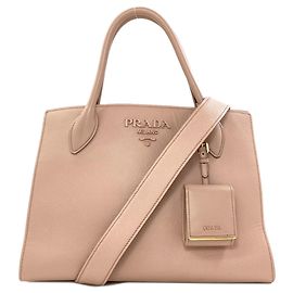 Prada Monochrome 2-Way Handbag Beige