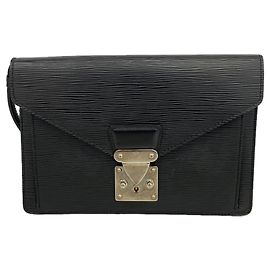 Louis Vuitton Epi Leather Clutch Bag Black