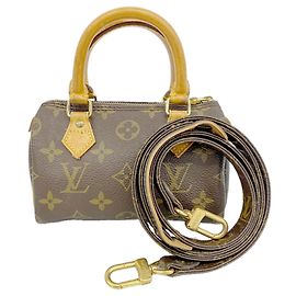 Louis Vuitton Monogram Mini Speedy Handbag Brown