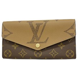 Louis Vuitton Monogram Giant Reverse Portefeuille Sarah Long Wallet Brown